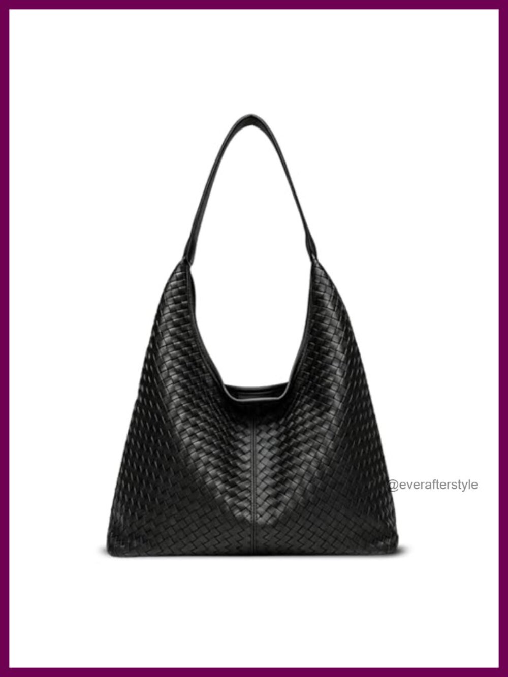 Woven Textured Vegan Leather Hobo Tote Bag Large Slouchy Purse
